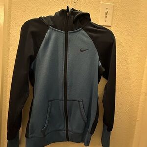 Nike Black and Blue Fleece Jacket
